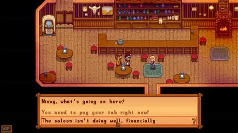 What does pam need to pay her tab stardew