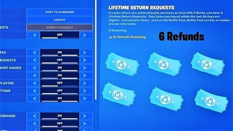 Do you only get 3 refunds in fortnite