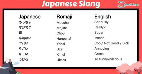 What is slang for cool japanese