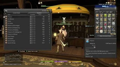 Can you sell items in ff14