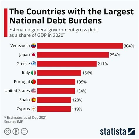 Which country has the most debt