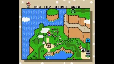 Where is the top secret area in mario world